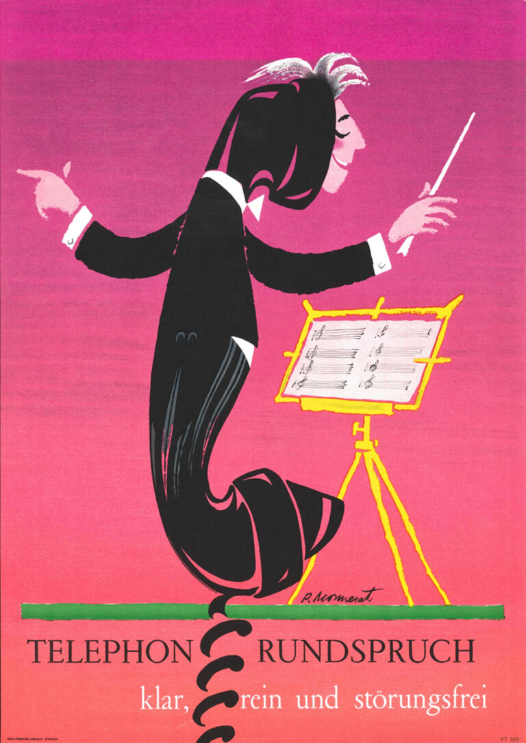 Telaphon TelephonMuseum | Plakat von Pro Telephon - “TELEPHONRUNDSPRUCH - klar ...